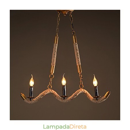 Lustre de cânhamo com vela, pingente vintage, ferro forjado, onda, corda de cânhamo, lustre Lustre de cânhamo com vela, pingente vintage, ferro forjado, onda, corda de cânhamo, lustre