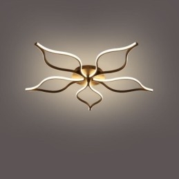 Luminária de teto minimalista com cinco folhas e flor embutida