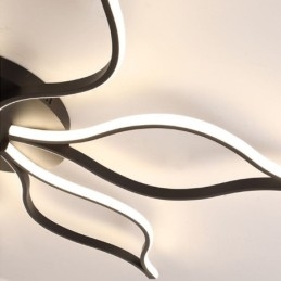 Luminária de teto minimalista com cinco folhas e flor embutida