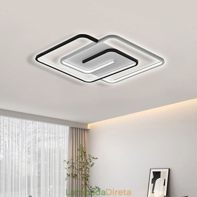 Luminária de teto quadrada acrílica embutida