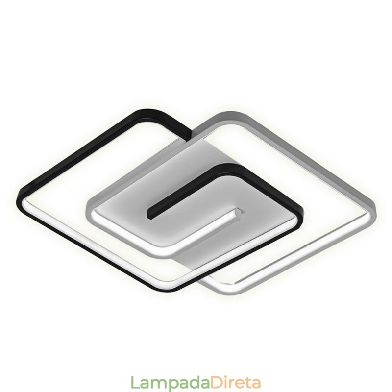 Luminária de teto quadrada acrílica embutida