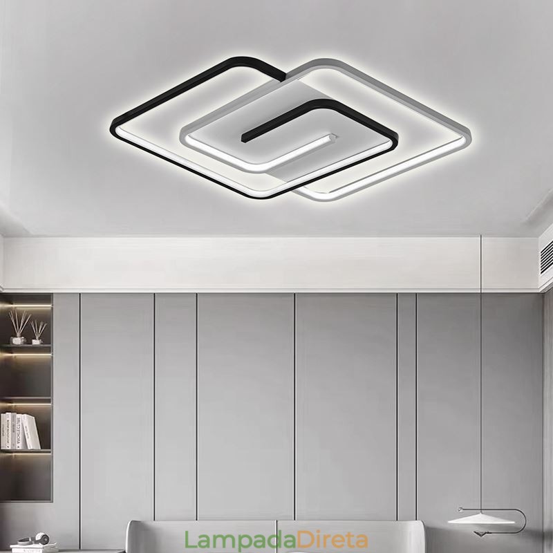 Luminária de teto quadrada acrílica embutida