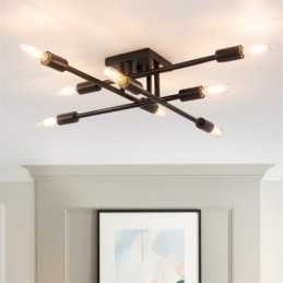 Luz de teto decorativa estilo industrial americano de montagem embutida retrô country