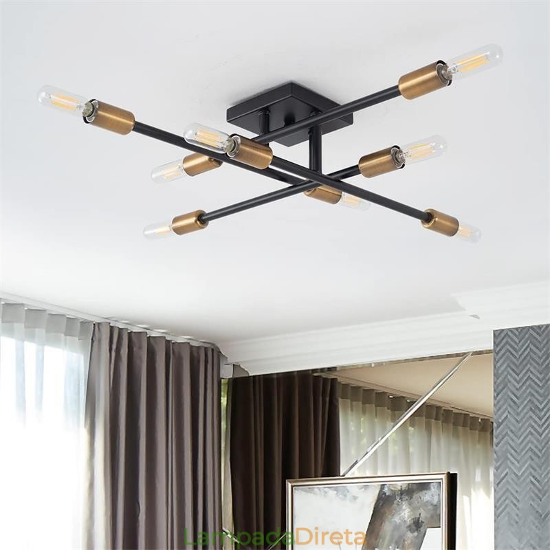 Luz de teto decorativa estilo industrial americano de montagem embutida retrô country