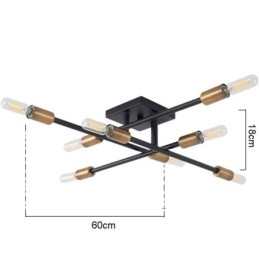 Luz de teto decorativa estilo industrial americano de montagem embutida retrô country