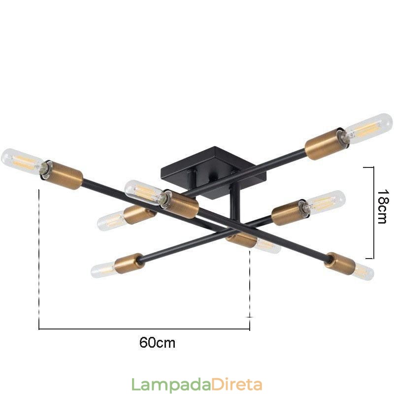 Luz de teto decorativa estilo industrial americano de montagem embutida retrô country