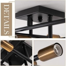Luz de teto decorativa estilo industrial americano de montagem embutida retrô country
