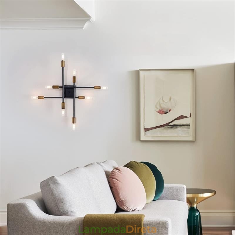 Luz de teto decorativa estilo industrial americano de montagem embutida retrô country