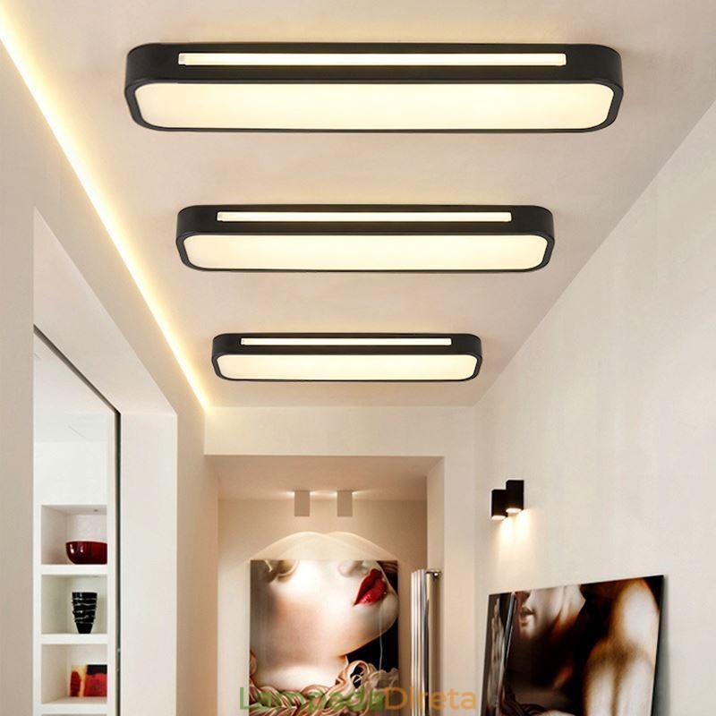 Luminária de teto acrílica moderna embutida