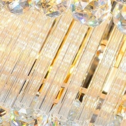 Luminária de teto de cristal redonda embutida com controle remoto 80 cm