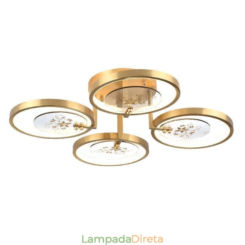 Luminária de teto com impressão artística em acrílico de cobre embutida