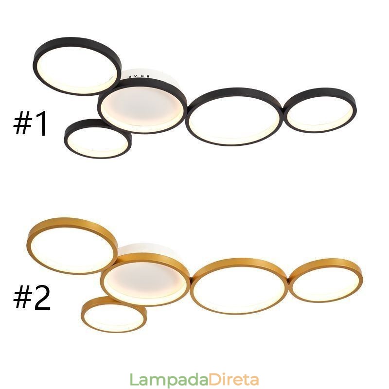 Luminária de teto moderna de alumínio embutida