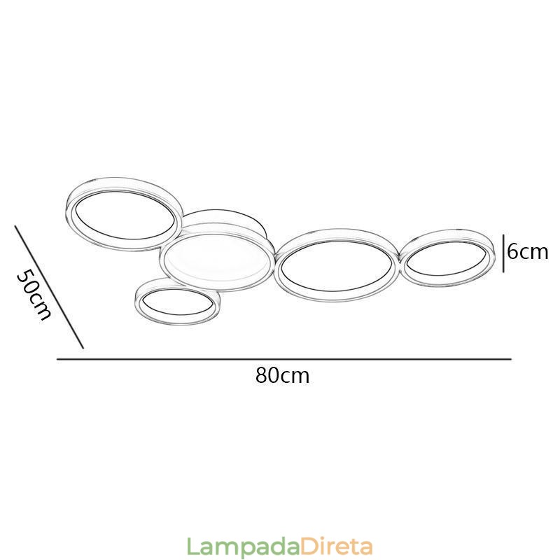 Luminária de teto moderna de alumínio embutida
