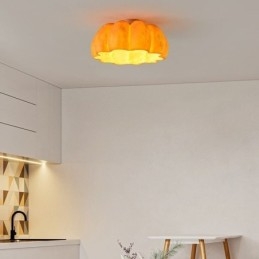Luminárias de teto japonesas retrô de montagem embutida em formato de abóbora de cabeça única
