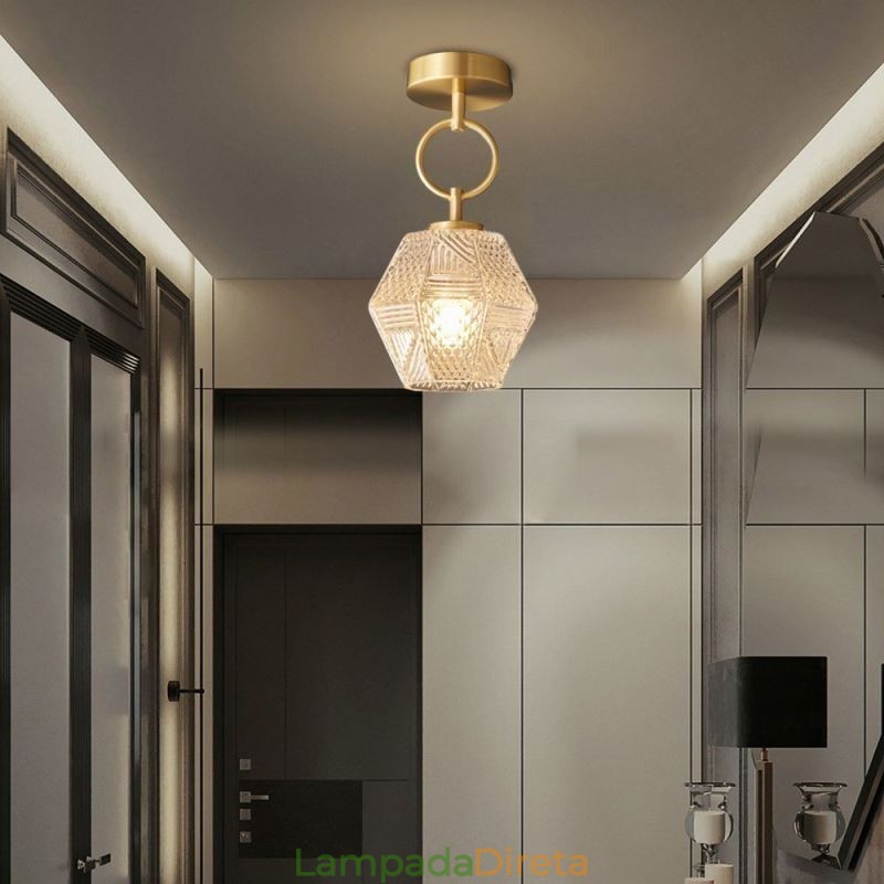 Iluminação de teto criativa moderna de vidro embutido para casa