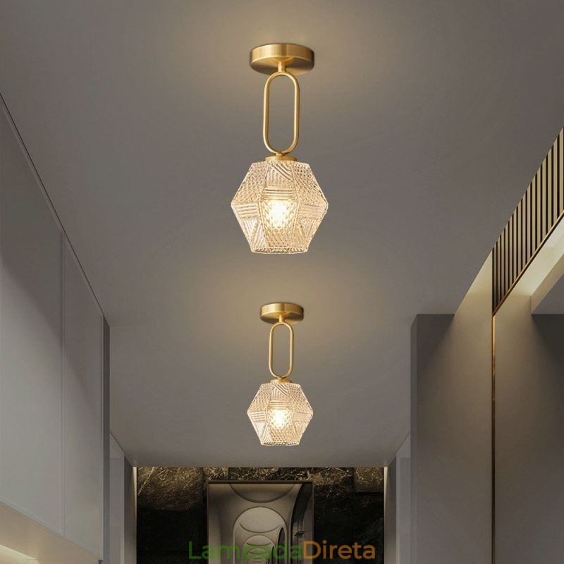 Iluminação de teto criativa moderna de vidro embutido para casa