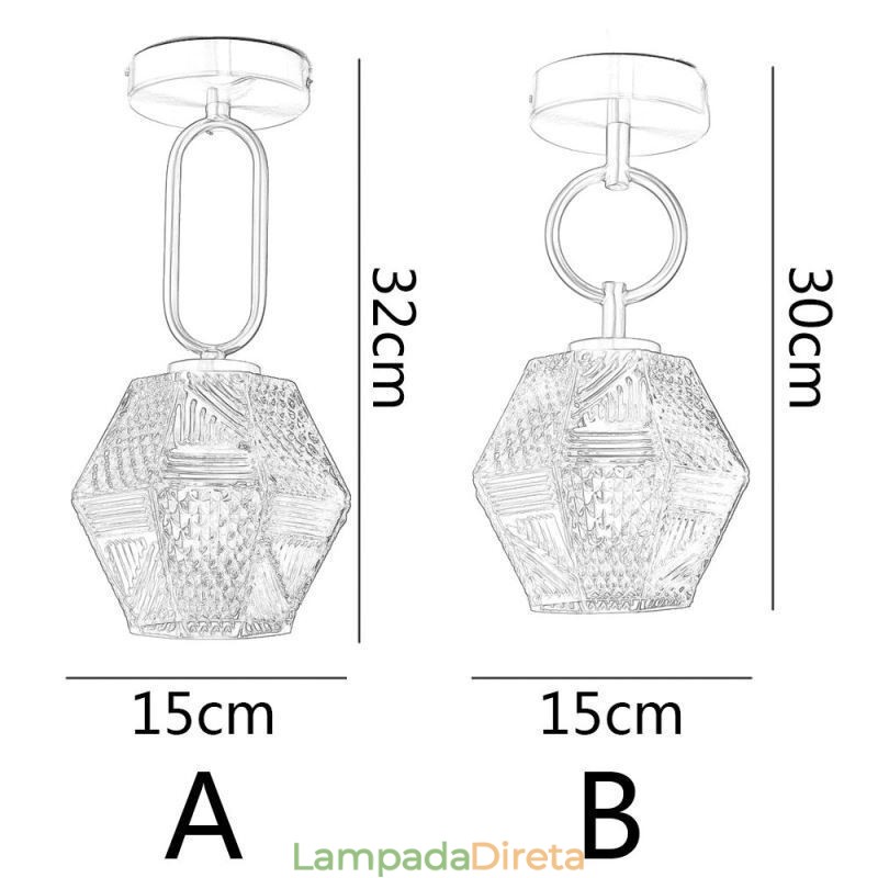 Iluminação de teto criativa moderna de vidro embutido para casa