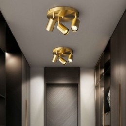 Moderno Flush Mount Dourado Preto Flush Mount com 3 Luzes Copper Art Home Lighting