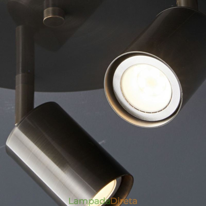 Moderno Flush Mount Dourado Preto Flush Mount com 3 Luzes Copper Art Home Lighting