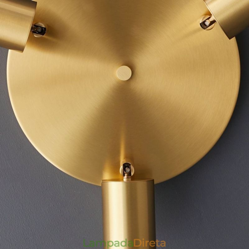 Moderno Flush Mount Dourado Preto Flush Mount com 3 Luzes Copper Art Home Lighting