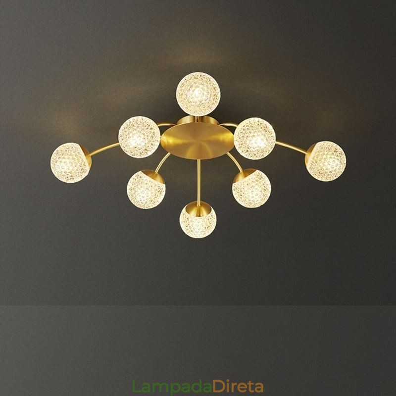 Luminária de teto dourada moderna embutida Luminária decorativa