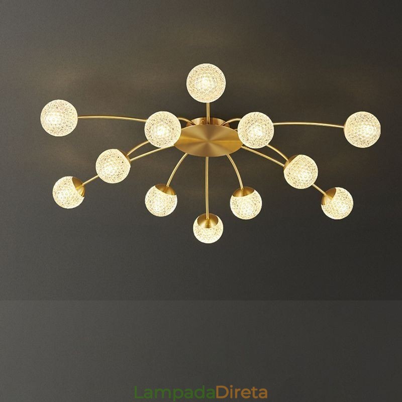 Luminária de teto dourada moderna embutida Luminária decorativa