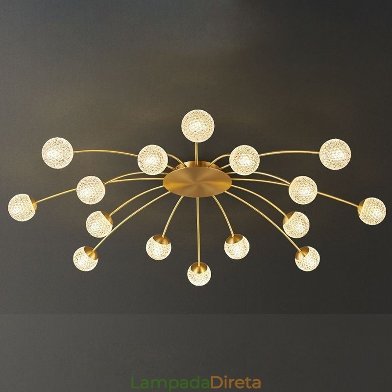 Luminária de teto dourada moderna embutida Luminária decorativa