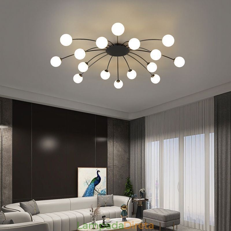 Luminária de teto preta embutida moderna luminária decorativa