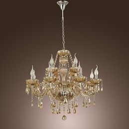 Lustre de cristal luxo moderno 2 níveis sala de estar 12 luzes