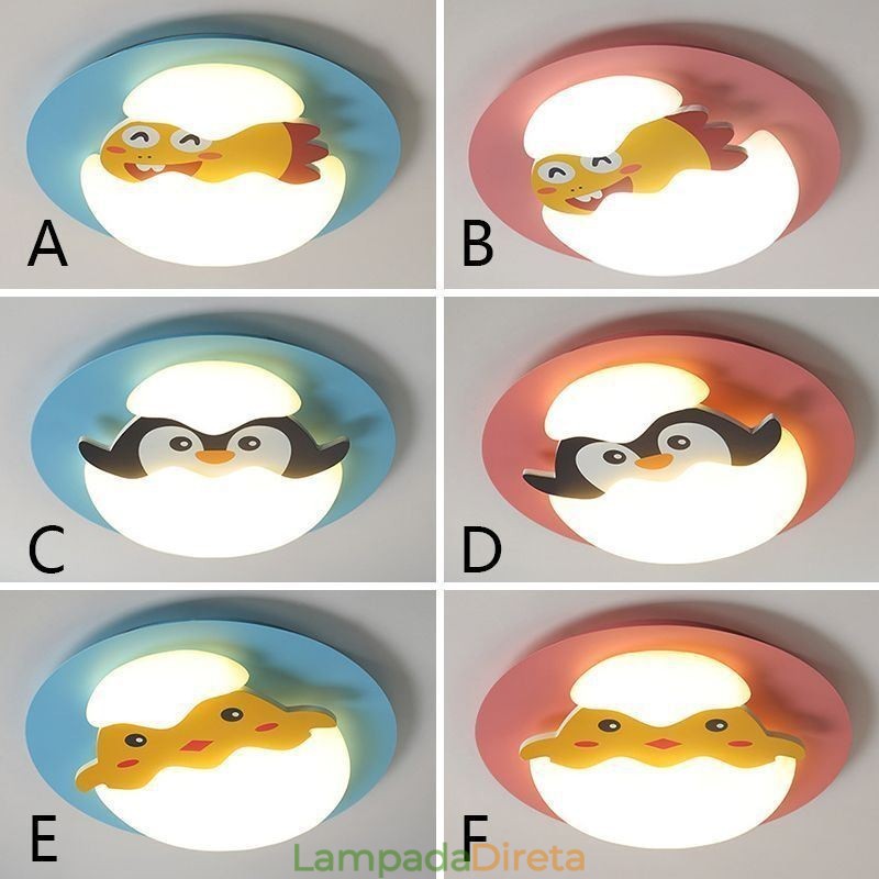 Luminária de teto decorativa moderna embutida de desenho animado