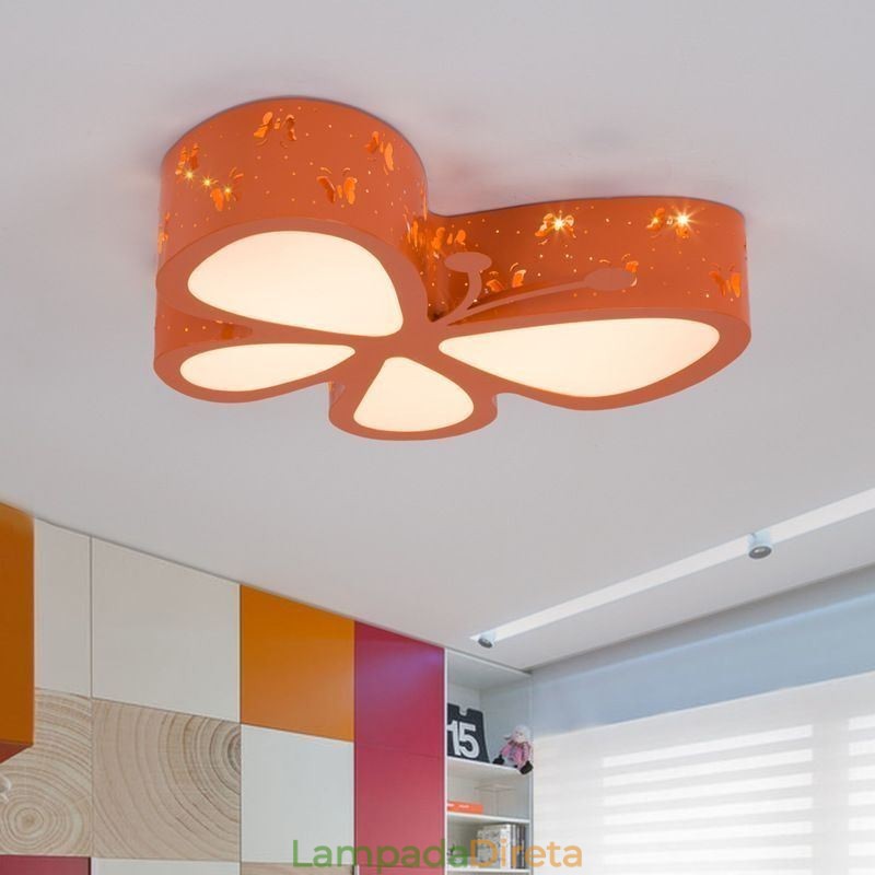 Luminária de teto contemporânea de metal embutida tipo borboleta