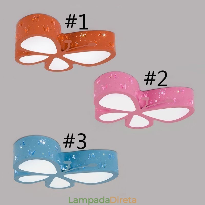 Luminária de teto contemporânea de metal embutida tipo borboleta
