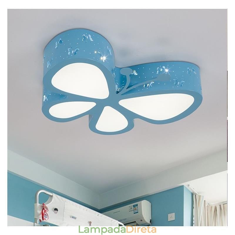 Luminária de teto contemporânea de metal embutida tipo borboleta