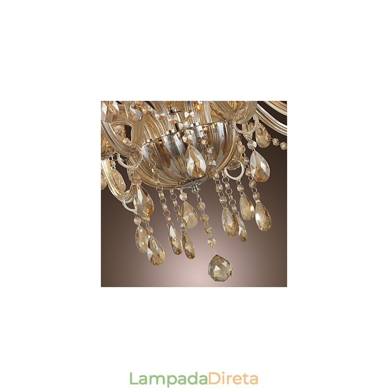 Lustre de cristal luxo moderno 2 níveis sala de estar 12 luzes