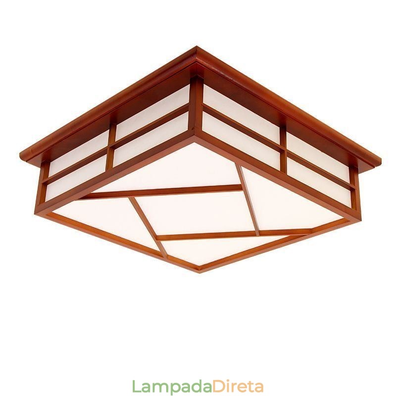 Luminária de teto estilo retrô quadrada embutida