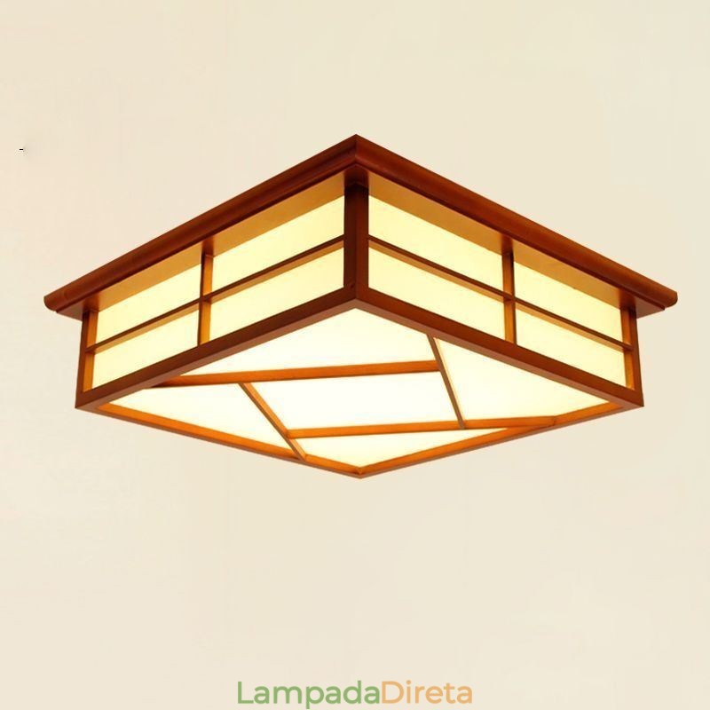 Luminária de teto estilo retrô quadrada embutida