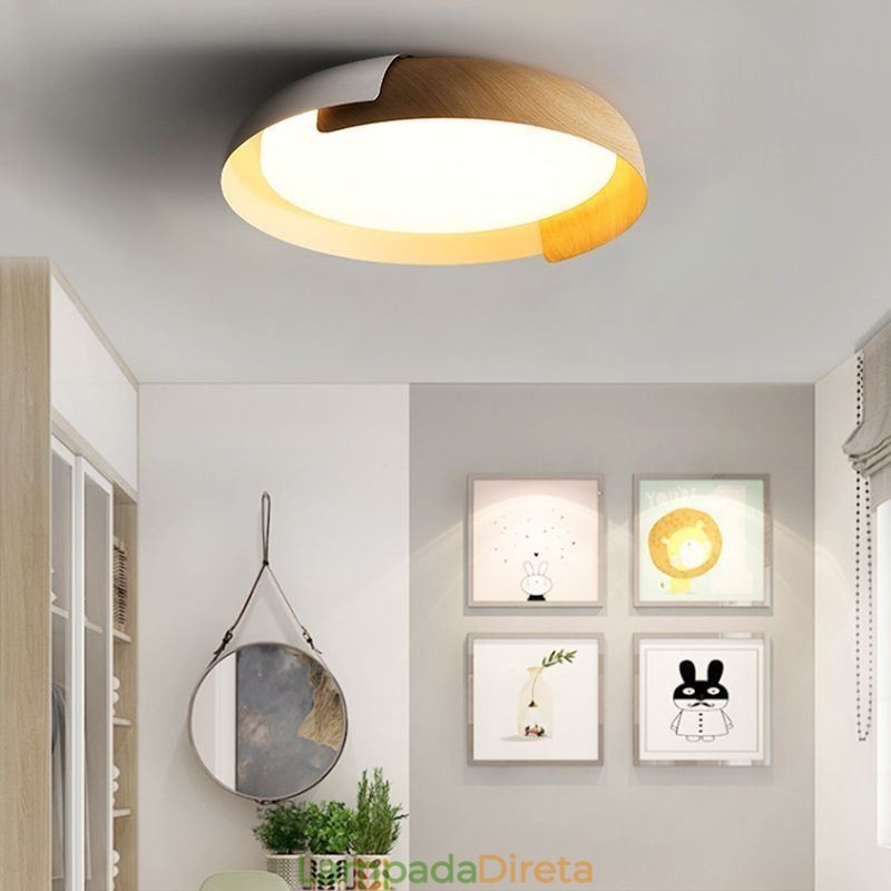 Luminária de teto moderna, luminária de teto redonda acrílica