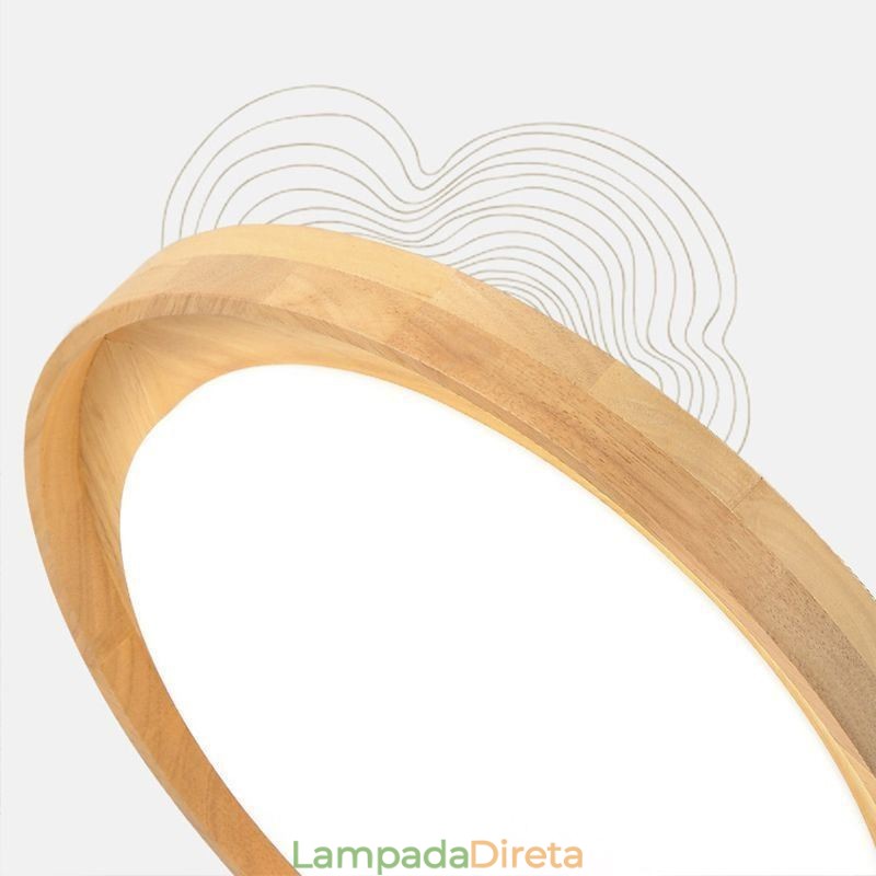 Luminária de teto moderna de madeira acrílica redonda