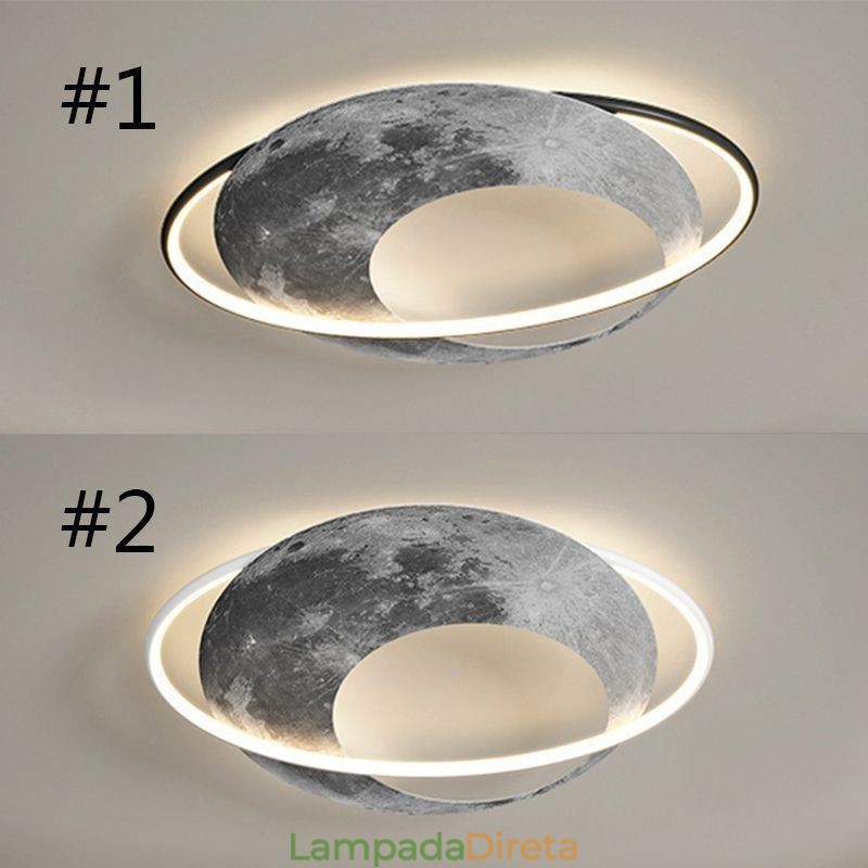 Luminária de teto embutida, luminária de teto em formato de lua