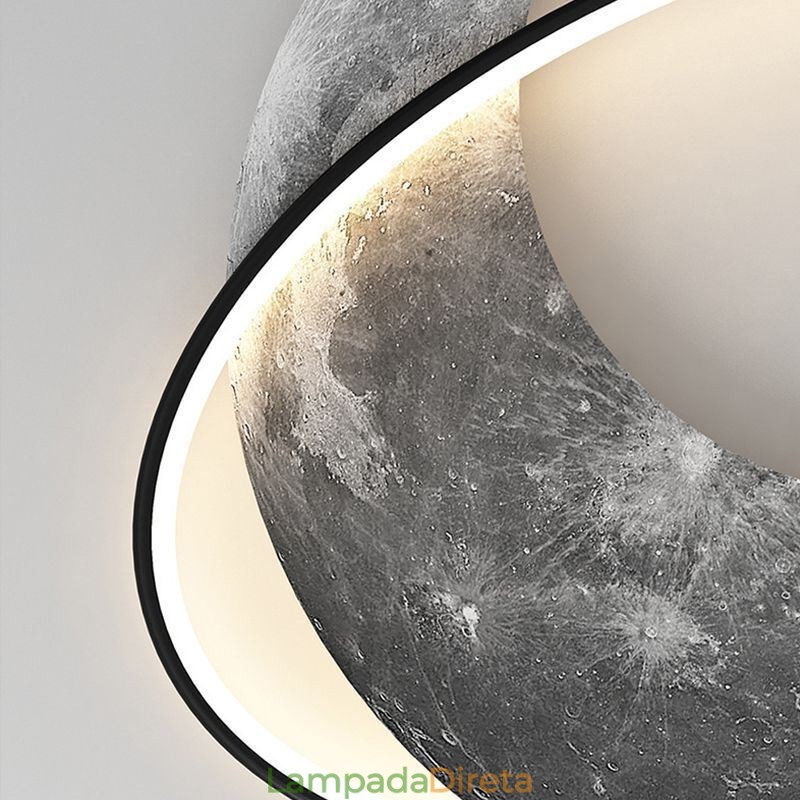 Luminária de teto embutida, luminária de teto em formato de lua