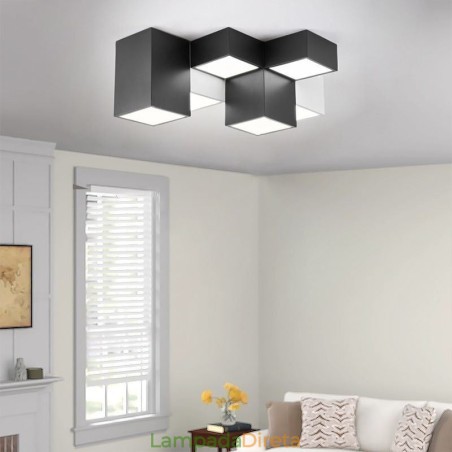 Luminária de teto moderna Cubo Mágico Iluminação de teto Luminária de teto moderna Cubo Mágico Iluminação de teto