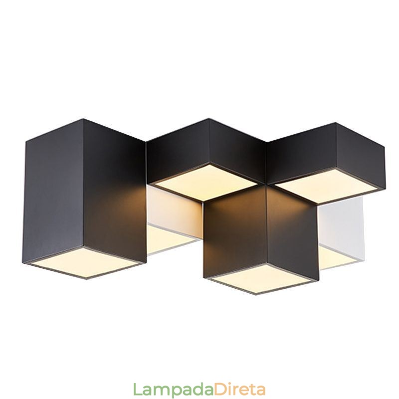Luminária de teto moderna Cubo Mágico Iluminação de teto