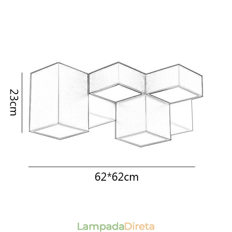 Luminária de teto moderna Cubo Mágico Iluminação de teto