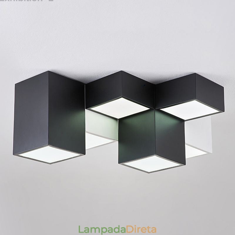 Luminária de teto moderna Cubo Mágico Iluminação de teto