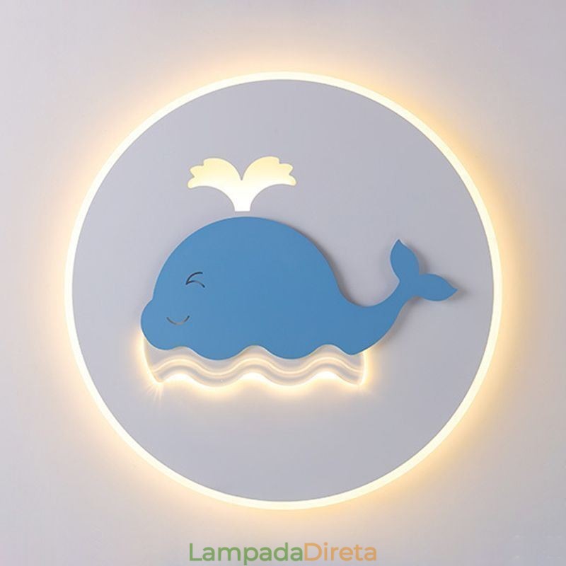 Luminária de teto criativa moderna Luminária de teto de baleia