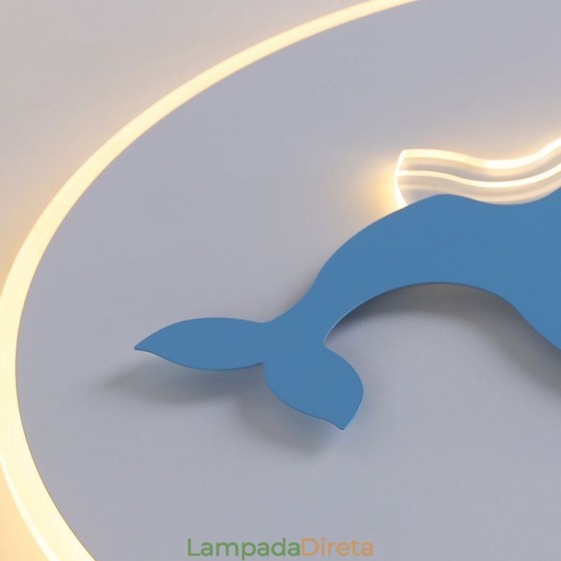 Luminária de teto criativa moderna Luminária de teto de baleia