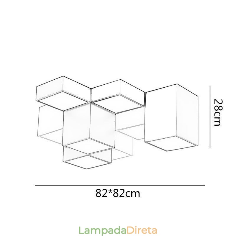 Luminária de teto moderna em cubo