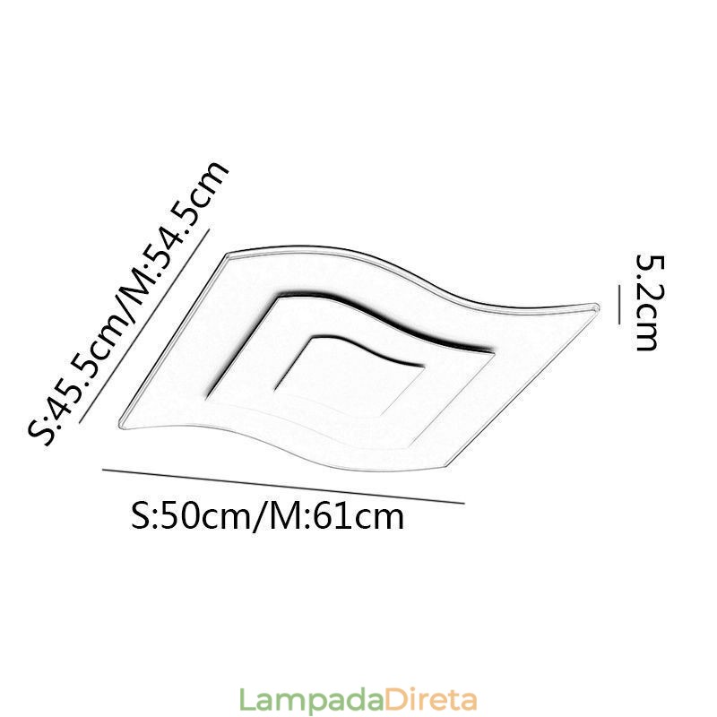 Luminária de teto moderna quadrada acrílica embutida