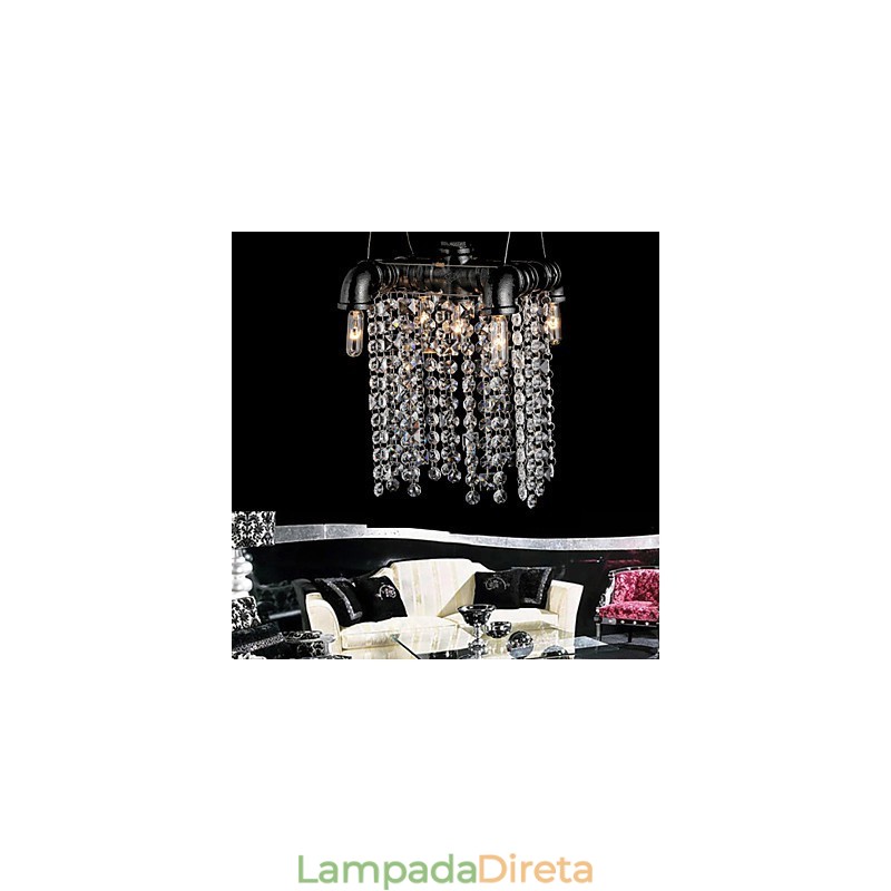 Lustre Mini Estilo Rústico Lodge Retro Metal