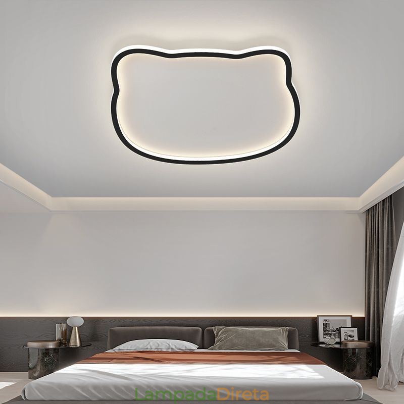 Luminária de teto moderna com cara de gato